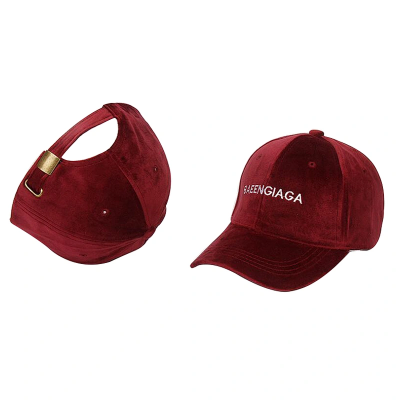 Low MOQ Autumn and Winter Warm Solid Color Gold Velvet Unisex Soft Trend Couple Hip Hop Hat Baseball Cap
