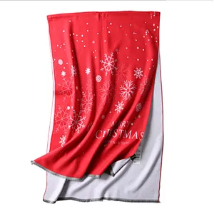 Cute Christmas wool scarf female thickened autumn and winter warm versatile neck scarf