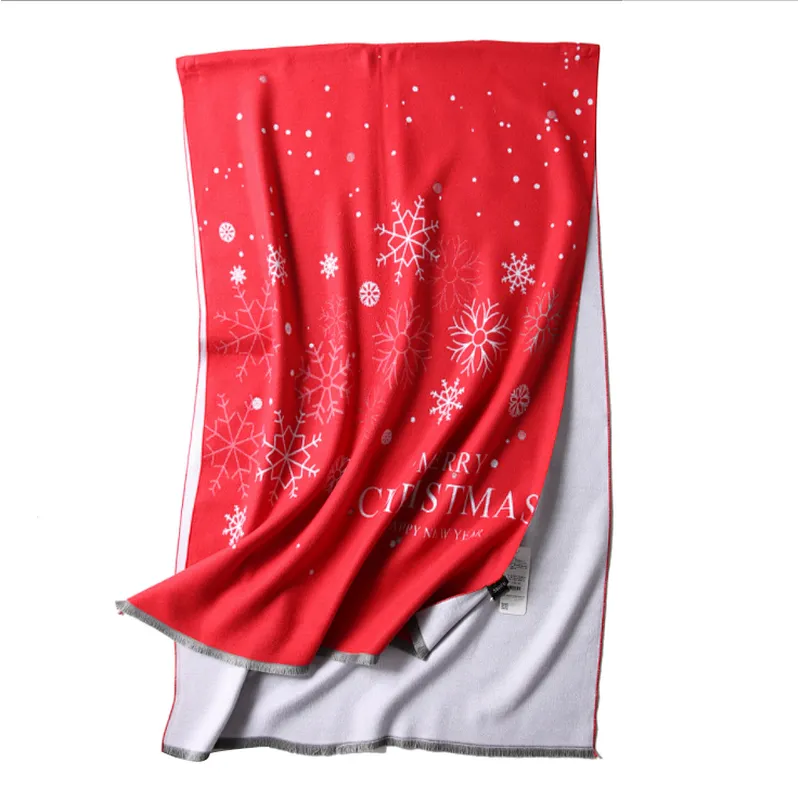 Cute Christmas wool scarf female thickened autumn and winter warm versatile neck scarf