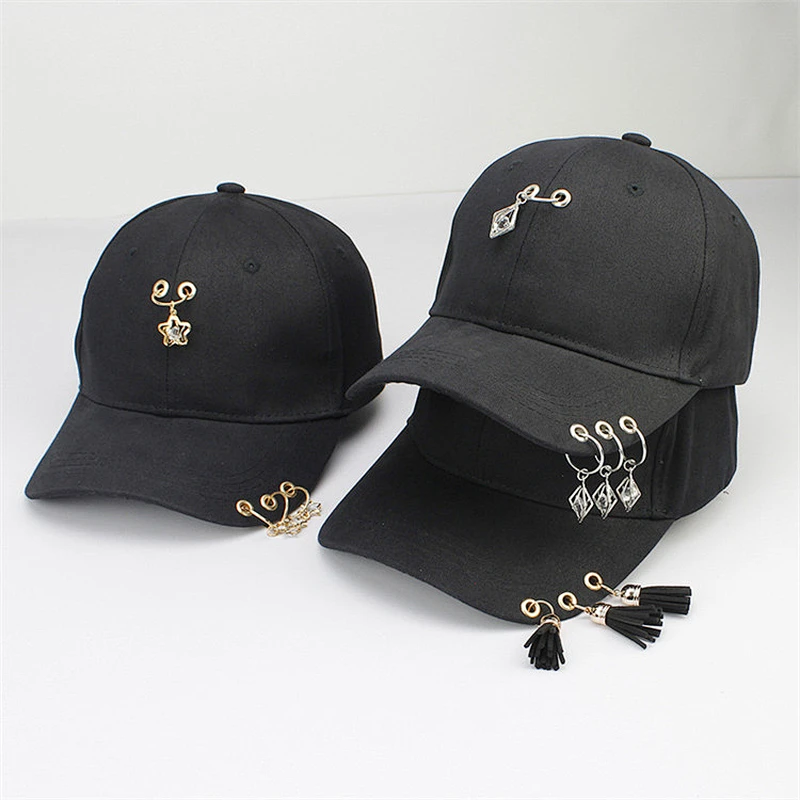 Custom Metallic Fashion Rivet Hip Hop Adjustable Baseball Hat Dad Cap