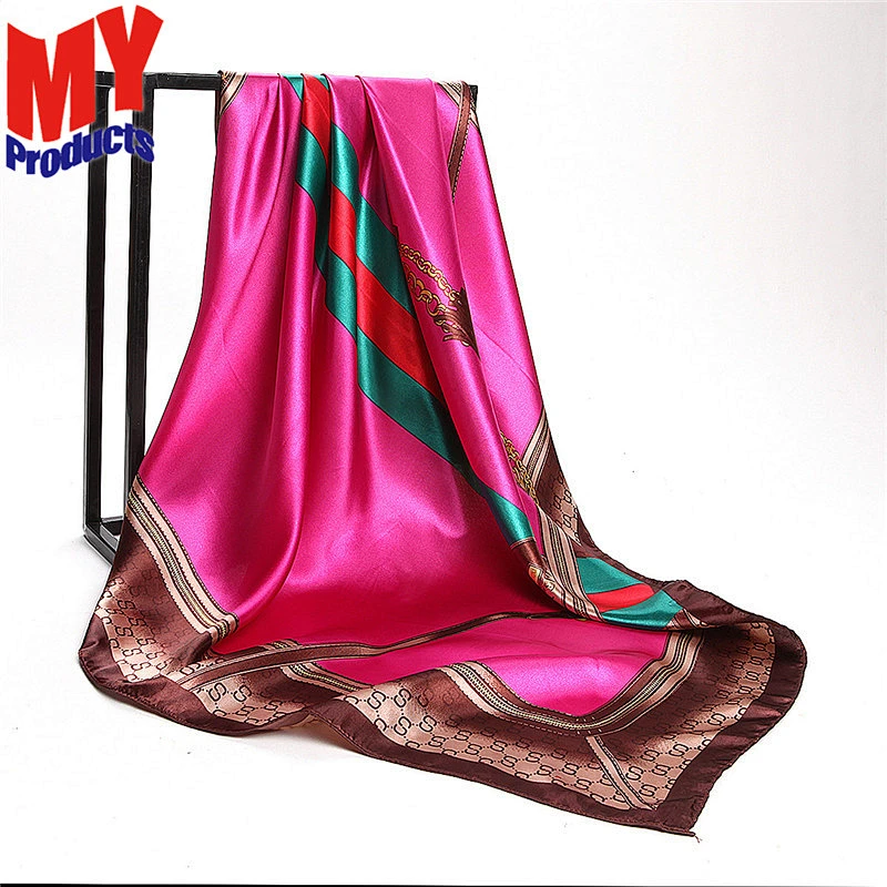 Scarf custom logo printed custom hijab silk pashmina scarves