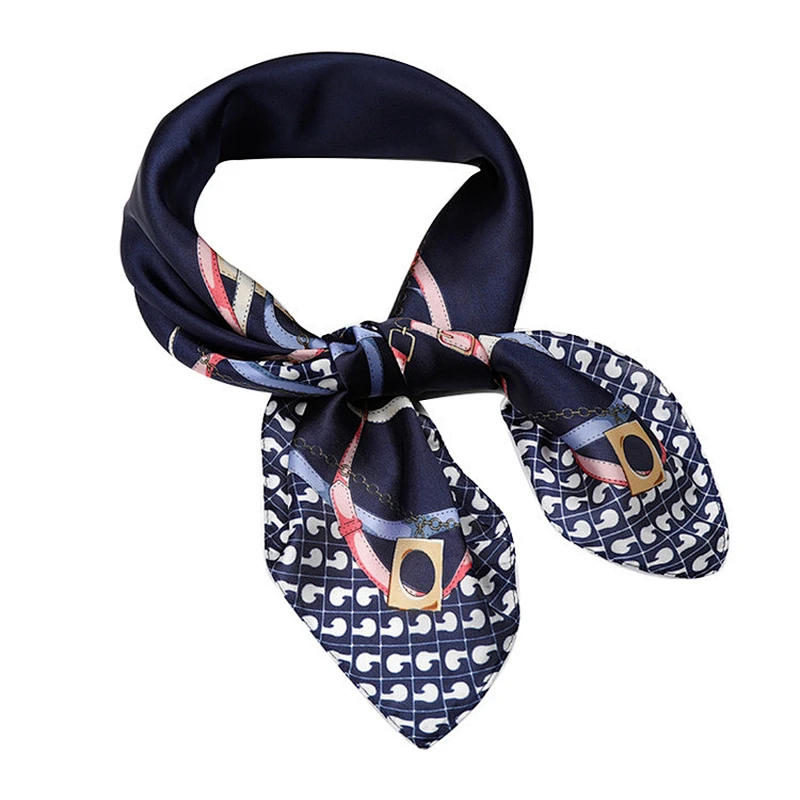 Hot selling luxury woman neck scarf digital print silk square scarf