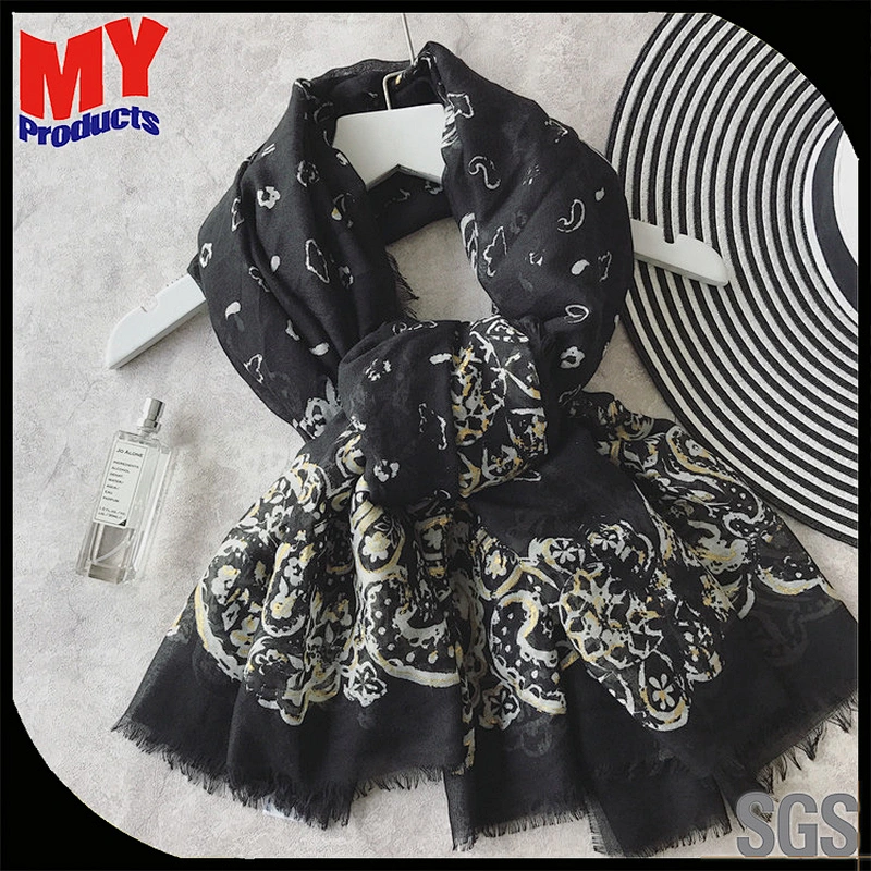 Muslim embroidery scarf pashmina shawls 45% silk 55% pashmina wolf embroidery designs mens crinkle scarf