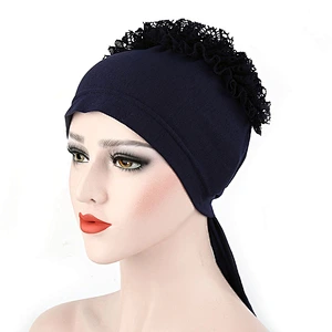 fashion muslim hijab cap ,arabic style Big satin bonnet turban