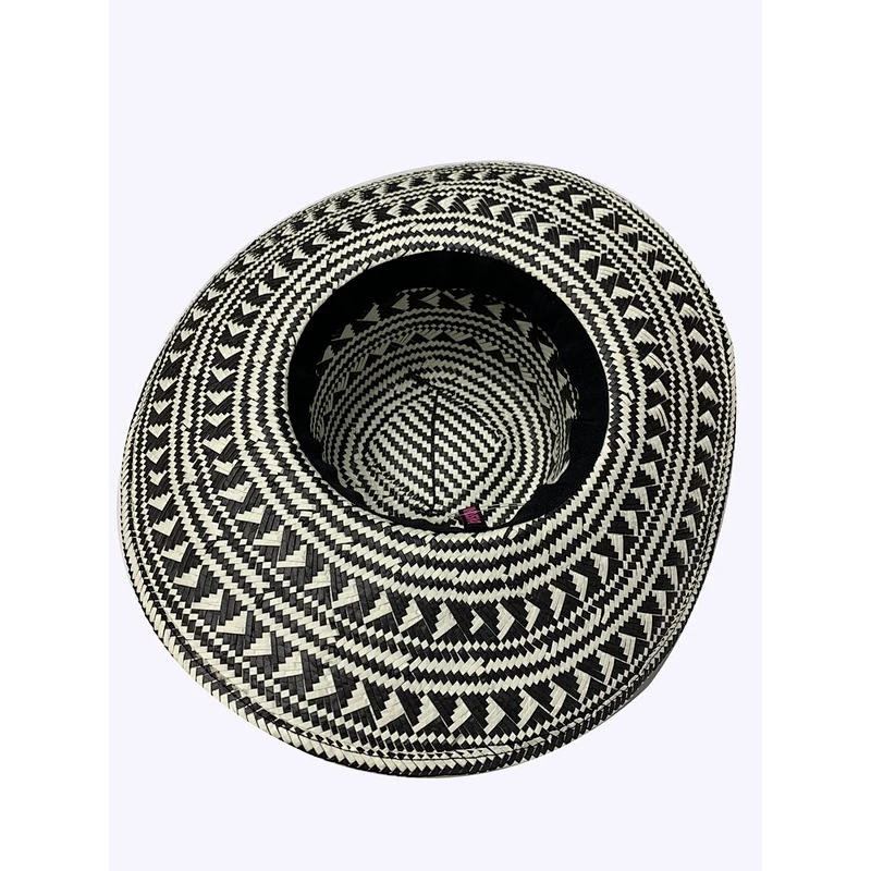 New Style Black And White Geometric Patterns Straw Hat Fashion Beach Hat