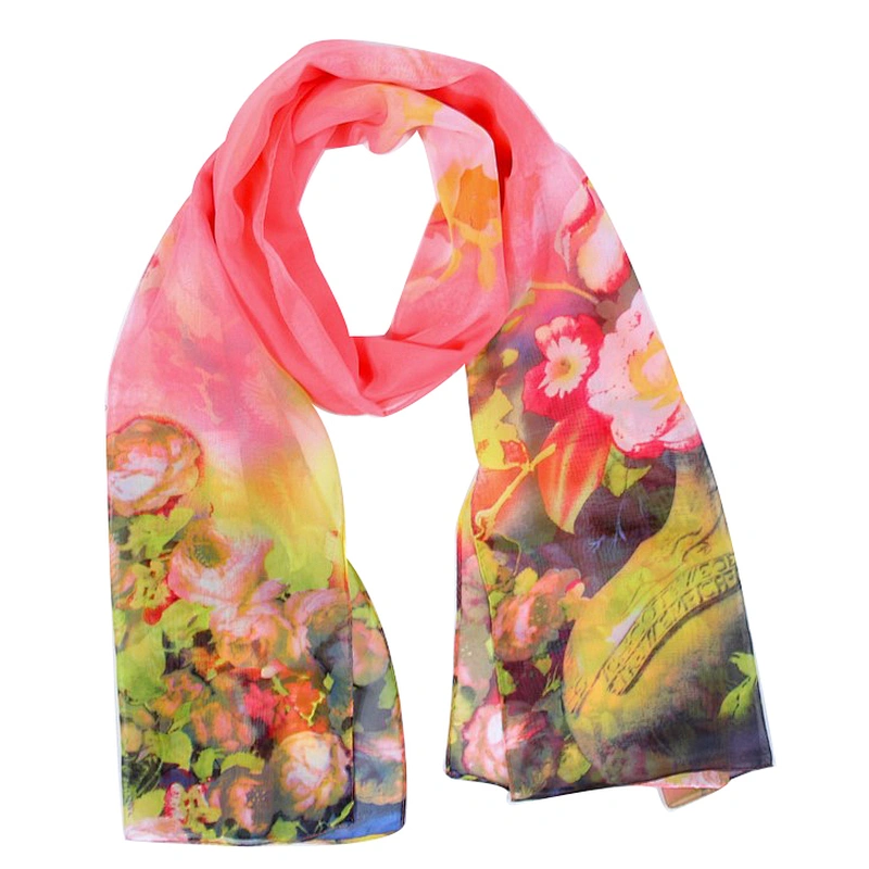 Spring and summer new model chiffon big print scarf female seaside scarf