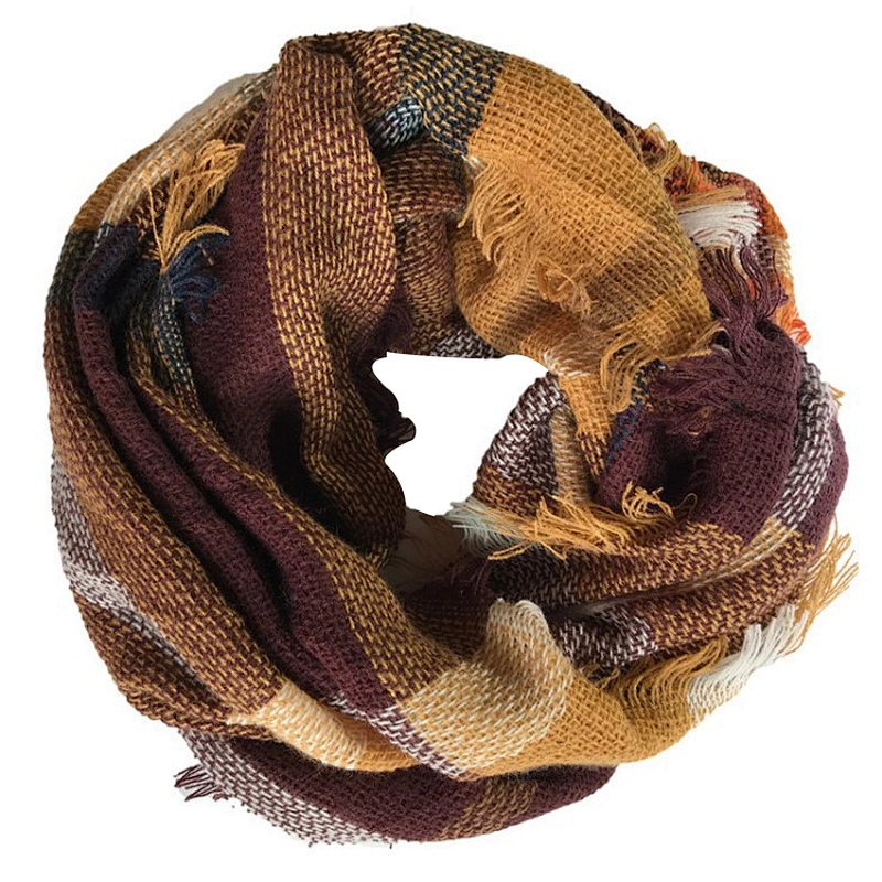 Autumn and winter plaid scarf fashionable colorful plaid scarf