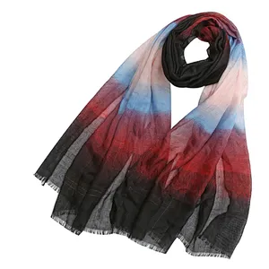 Summer gradient scarf for vacation sunscreen shawl Muslim turban scarf