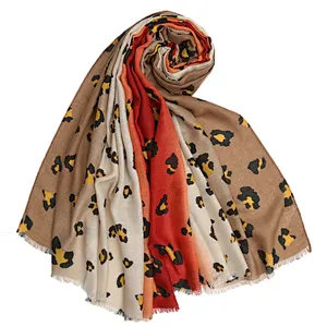 Unique woman's leopard print spring and autumn shawl folk style scarf