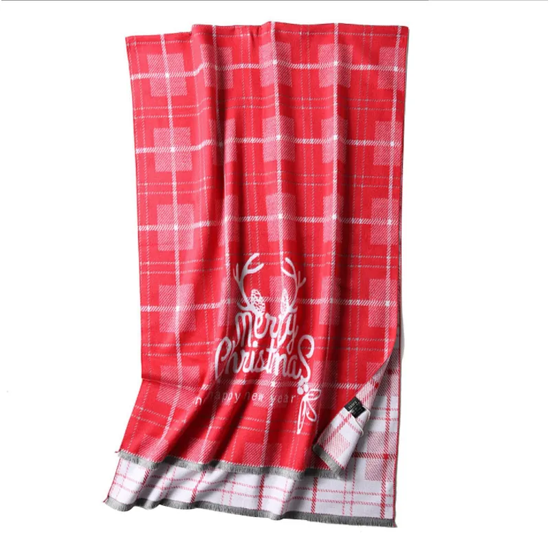 Cute Christmas wool scarf female thickened autumn and winter warm versatile neck scarf