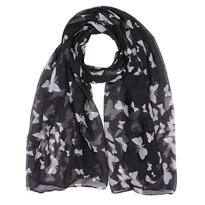 Artistic style butterfly print fashion scarf for women