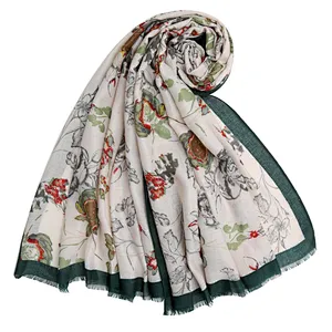 New silk satin sunscreens towel flower design scarf