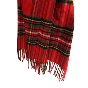 Check jacquard scarf  Christmas tassel scarf autumn and winter versatile scarf