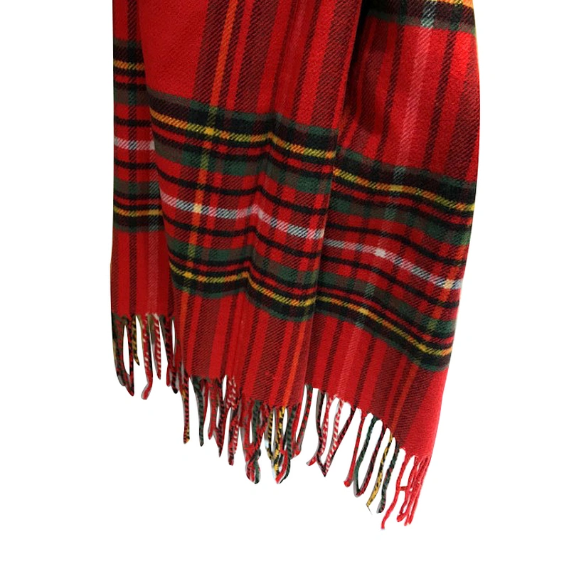 Check jacquard scarf  Christmas tassel scarf autumn and winter versatile scarf