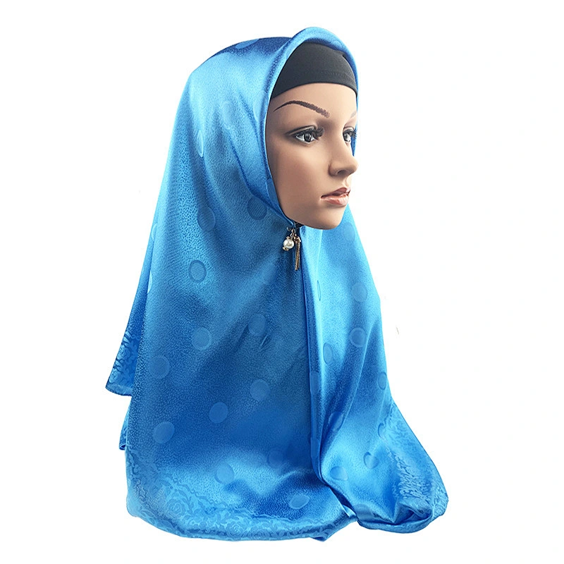 Classic wild circular jacquard solid color long scarf women polyester hijab scarf muslim