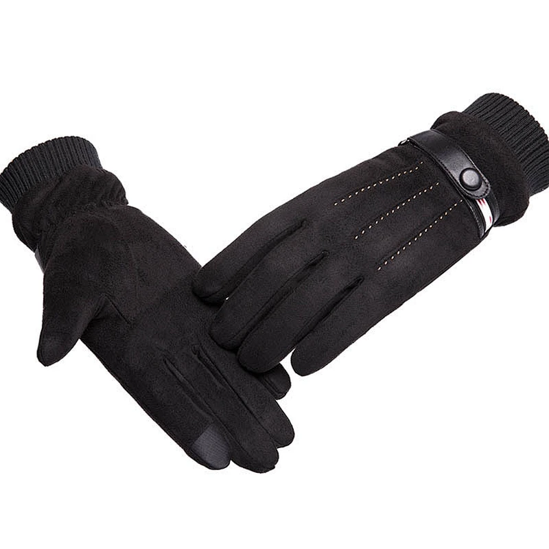 Chamois Leather Gloves Thick Warmth Cycling Riding Touch Screen Winter Gloves