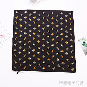 Classic wild star pattern sunscreen scarf fashion square silk scarf women printed