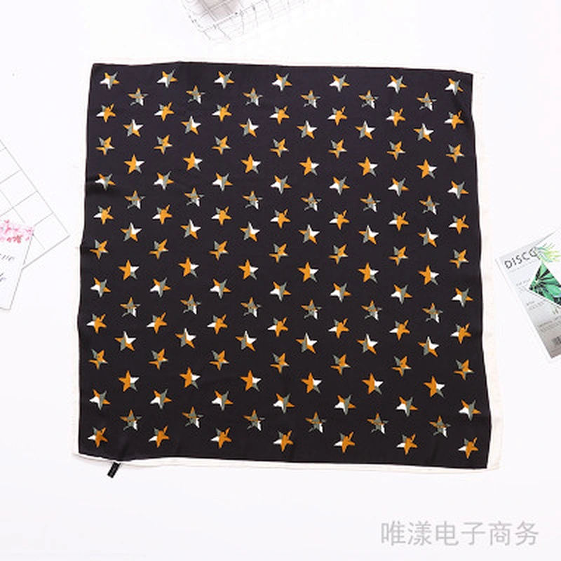 Classic wild star pattern sunscreen scarf fashion square silk scarf women printed