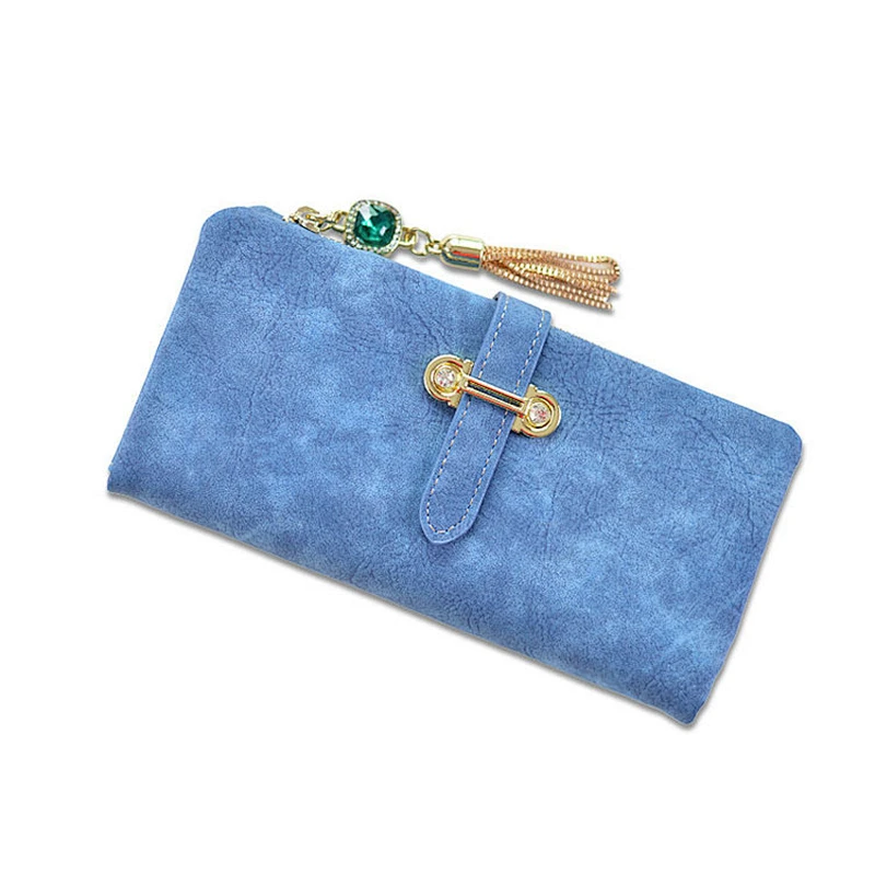 Wholesale Fashion Multi-compartment Tassel Long Clutch multifunction woman red leather wallet card holder