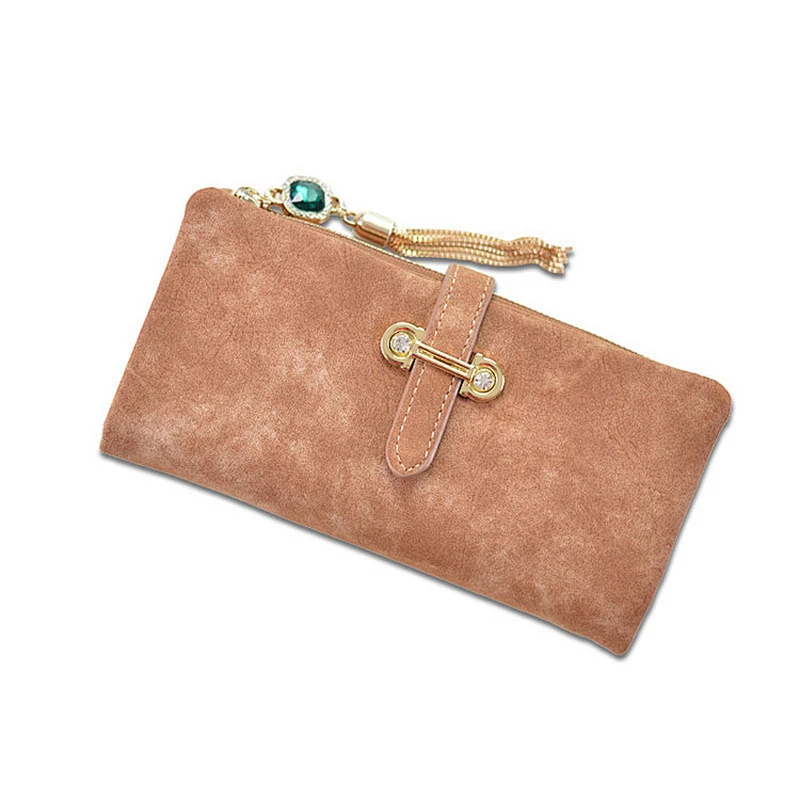 Wholesale Fashion Multi-compartment Tassel Long Clutch multifunction woman red leather wallet card holder