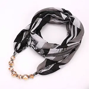Fashion Necklace Sunscreen Women's Chiffon Necklace wholesale pendant scarf with beads
