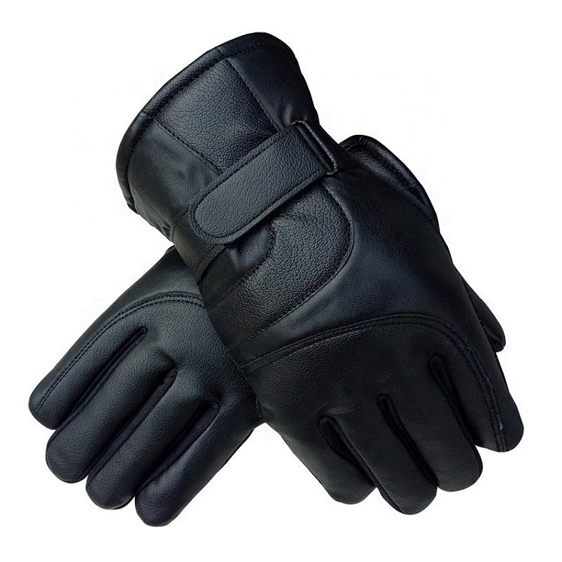 Winter Warm Full Finger Skidproof Gloves PU Leather Touch Screen Wind-stopper Gloves