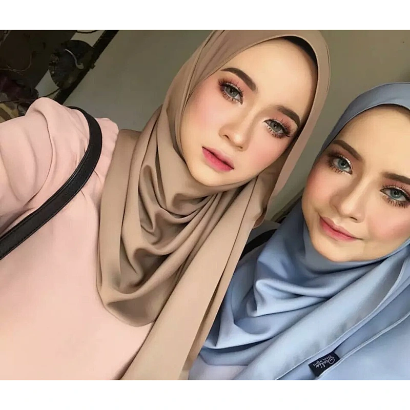 hot sale fashion solid color large size shawl plain  silk hijab scarf