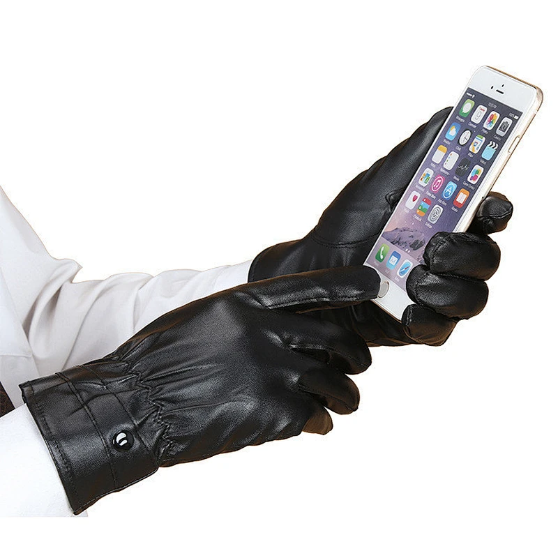 Leather driver glove / hand safety gloves / full finger leather glove
