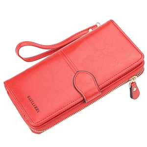 2019 Custom fashion large capacity ladies zipper wallets luxury brand multi-functional embossed pu leather wallet for women