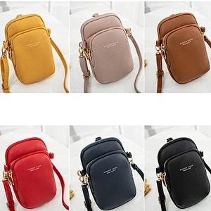 2020 new PU women Korean solid color Stylish simplicity phone purse custom small crossbody bag