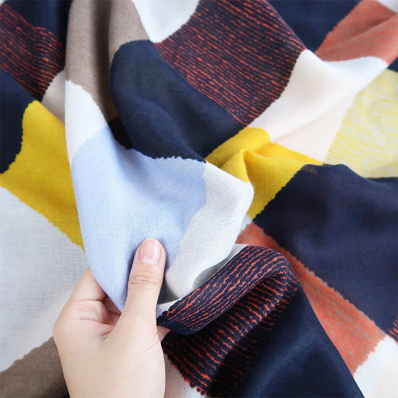 2020 Cotton And Linen Lattice 90*180CM Women Shawl Scarf Print Silk Scarf