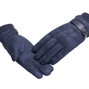 Chamois Leather Gloves Thick Warmth Cycling Riding Touch Screen Winter Gloves