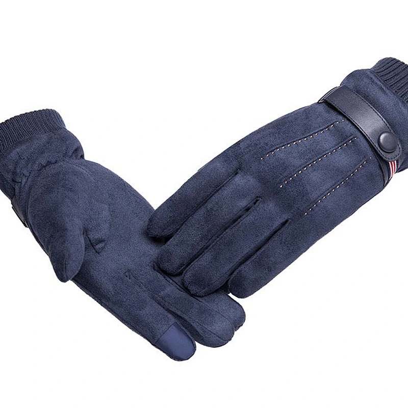 Chamois Leather Gloves Thick Warmth Cycling Riding Touch Screen Winter Gloves