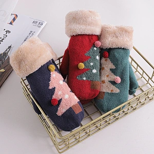 Fashion Festival Cute Windproof Outdoor Mitten Gloves Winter Present Christmas Knitted Gloves