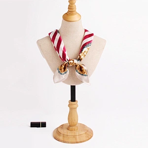 New real silk satin professional small neck square scarf printed luxury square silk scarf