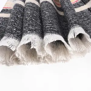 Amazon hot sale colored big stripes acrylic winter women scarf cashmere