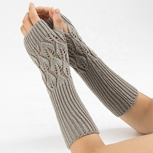 Fashion Warm Arm Sleeve Winter Knitted Gloves Crochet Pattern Fingerless Gloves