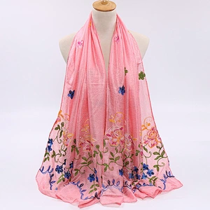 New all-match muslim hot drilling embroidered scarf headscarf linen scarf for women