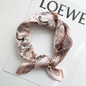 Simple Fashion Lady sunscreen Silk Scarf 53cm promotional small silk scarves square silk scarf