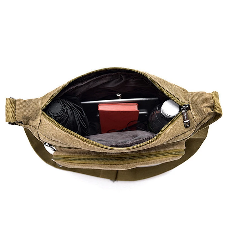 Hot Sell Classic Travel Canvas Crossbody Bag Mens Single Shoulder Messenger Bags