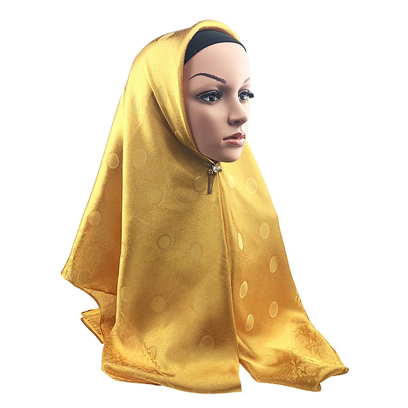 Classic wild circular jacquard solid color long scarf women polyester hijab scarf muslim
