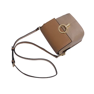 2019 Fashion trend genuine leather bucket crossbody bags ladies shoulder handbag