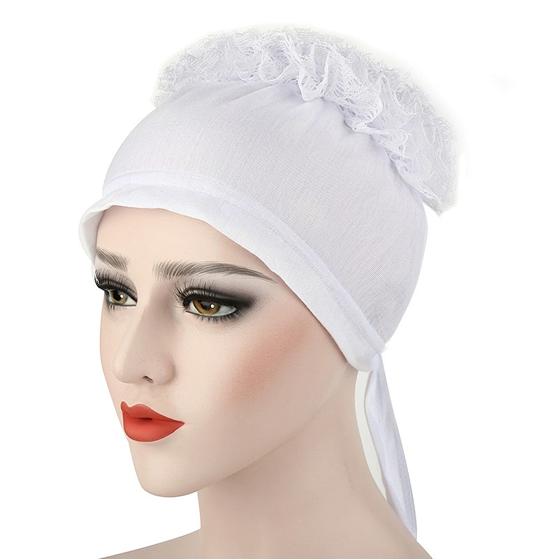Cheap wholesale plain Flowers Women Cotton Jersey islamic cap hijab cap muslim