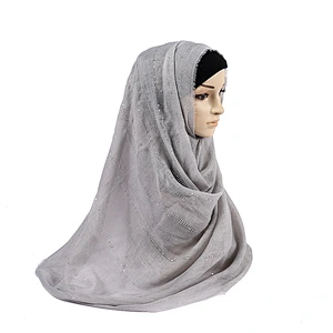 New Malaysian wholesale sequins hot rhinestone blended tie-dye hot drill muslim long hijab