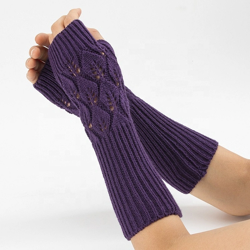 Fashion Warm Arm Sleeve Winter Knitted Gloves Crochet Pattern Fingerless Gloves