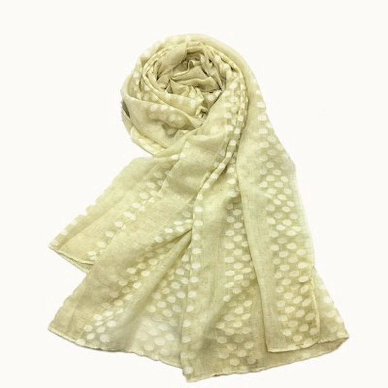 Solid color small dot ladies scarves spot cheap muslim silk cotton scarf