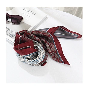 New professional printing neck decoration square silk scarf women 70x70