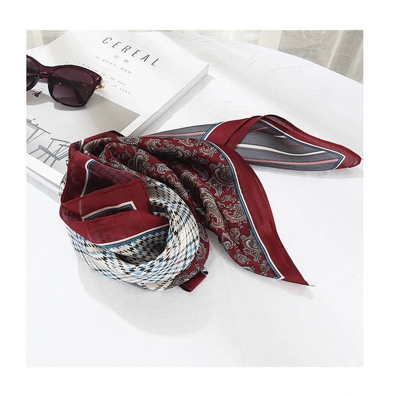 New professional printing neck decoration square silk scarf women 70x70