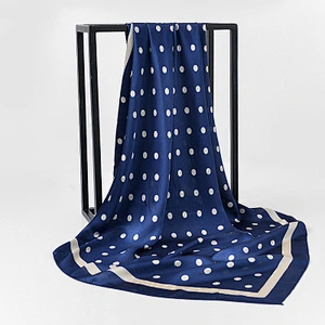 Female polka dot printed sunscreen scarf wholesale large silk scarf square shawl scarf