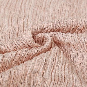 Spring and summer new solid color travel sunscreen long pleated cotton crinkle women scarf